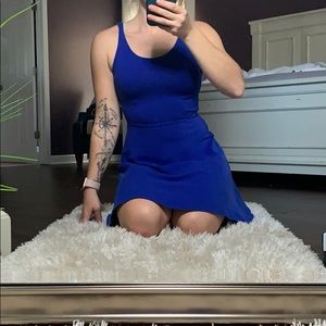 Express Xs Blue Skater Dress